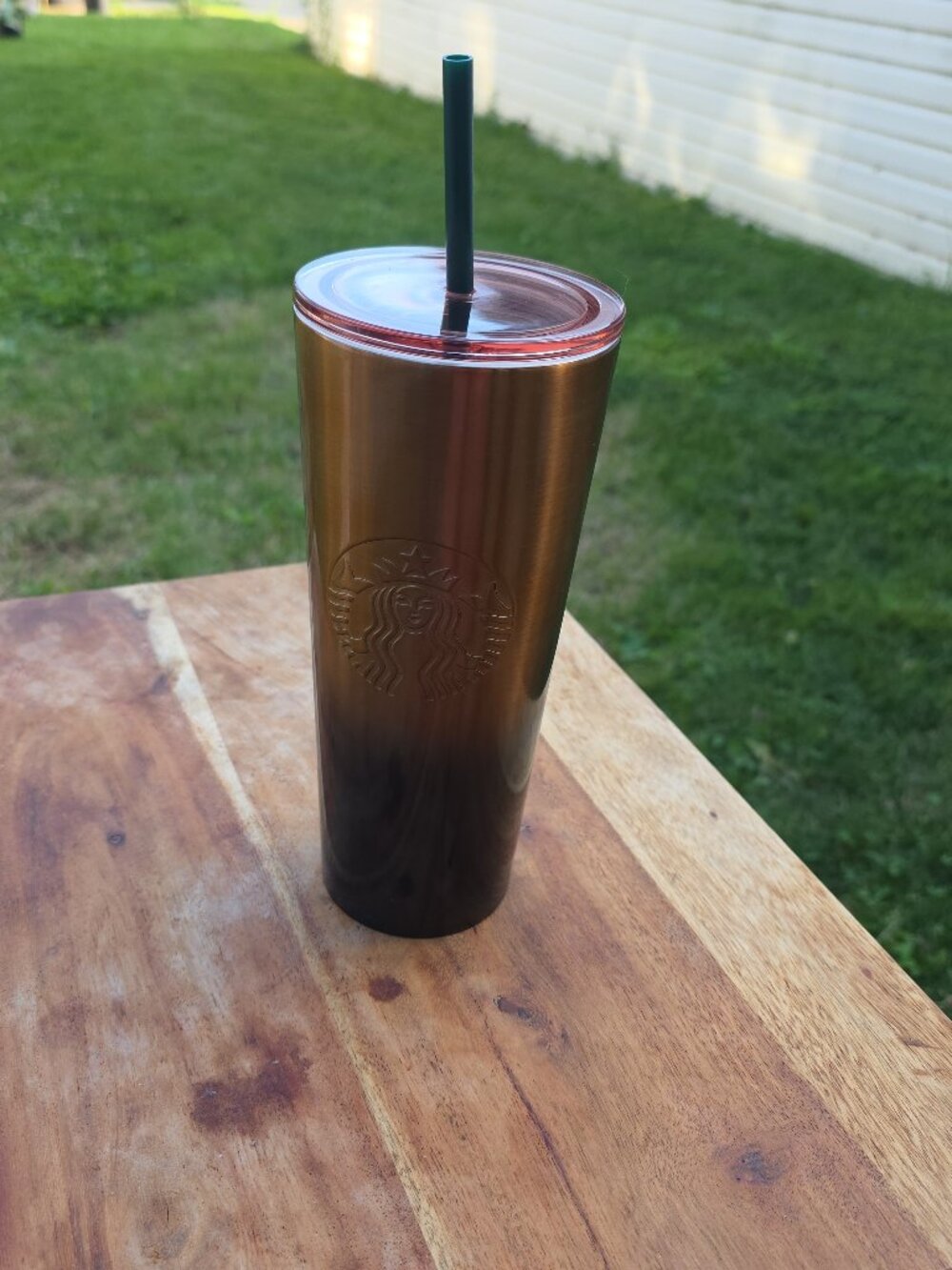Starbucks Bronze and Black Ombre Stainless Steel Cold Cup Tumbler